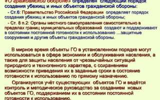 Порядок создания убежищ и иных объектов ГО