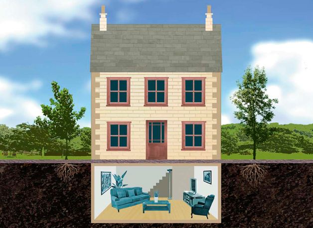 Дом с комнатой в подвале